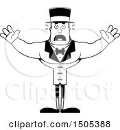 Clipart Of A Black And White Scared Buff Male Circus Ringmaster Royalty Free Vector Illustration