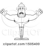 Black And White Scared Buff Man In Winter Apparel