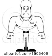 Clipart Of A Black And White Sad Buff Male Army Soldier Royalty Free Vector Illustration