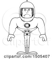 Poster, Art Print Of Black And White Sad Buff Male Astronaut