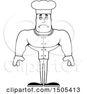 Poster, Art Print Of Black And White Sad Buff Male Chef