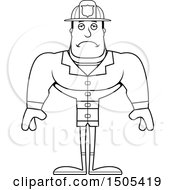 Clipart Of A Black And White Sad Buff Male Royalty Free Vector Illustration