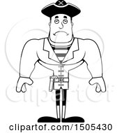 Poster, Art Print Of Black And White Sad Buff Male Pirate Captain