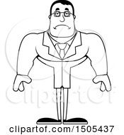 Poster, Art Print Of Black And White Sad Buff Male Scientist