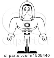 Poster, Art Print Of Black And White Sad Buff Male Space Guy