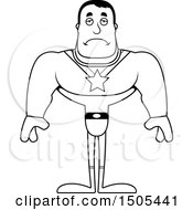 Poster, Art Print Of Black And White Sad Buff Male Super Hero