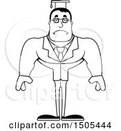 Clipart Of A Black And White Sad Buff Male Teacher Royalty Free Vector Illustration