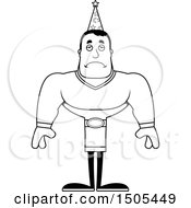 Clipart Of A Black And White Sad Buff Male Wizard Royalty Free Vector Illustration