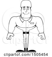 Clipart Of A Black And White Happy Buff Male Army Soldier Royalty Free Vector Illustration