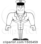 Clipart Of A Black And White Happy Buff Male Sea Captain Royalty Free Vector Illustration