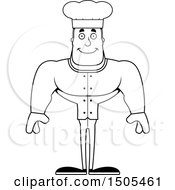 Poster, Art Print Of Black And White Happy Buff Male Chef