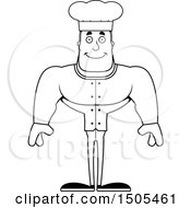 Clipart Of A Black And White Happy Buff Male Chef Royalty Free Vector Illustration