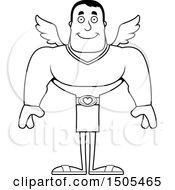 Poster, Art Print Of Black And White Happy Buff Male Cupid