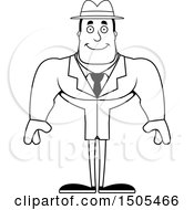 Poster, Art Print Of Black And White Happy Buff Male Detective