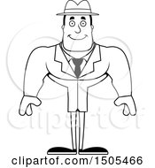 Clipart Of A Black And White Happy Buff Male Detective Royalty Free Vector Illustration