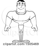Clipart Of A Black And White Happy Buff Male Fitness Guy Royalty Free Vector Illustration