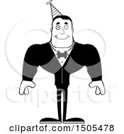 Poster, Art Print Of Black And White Happy Buff Party Man