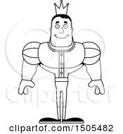 Clipart Of A Black And White Happy Buff Male Prince Royalty Free Vector Illustration