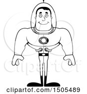 Poster, Art Print Of Black And White Happy Buff Male Space Guy