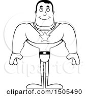 Poster, Art Print Of Black And White Happy Buff Male Super Hero