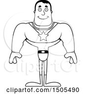 Clipart Of A Black And White Happy Buff Male Super Hero Royalty Free Vector Illustration