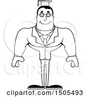 Clipart Of A Black And White Happy Buff Male Teacher Royalty Free Vector Illustration