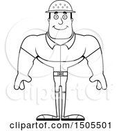 Clipart Of A Black And White Happy Buff Male Zookeeper Royalty Free Vector Illustration