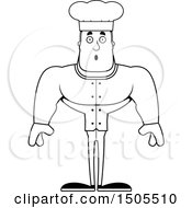 Clipart Of A Black And White Surprised Buff Male Chef Royalty Free Vector Illustration