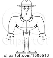 Clipart Of A Black And White Surprised Buff Male Cowboy Royalty Free Vector Illustration