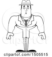 Clipart Of A Black And White Surprised Buff Male Detective Royalty Free Vector Illustration