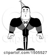 Poster, Art Print Of Black And White Surprised Buff Party Man