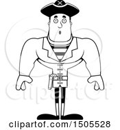 Clipart Of A Black And White Surprised Buff Male Pirate Captain Royalty Free Vector Illustration