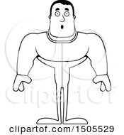 Clipart Of A Black And White Surprised Buff Male In Pjs Royalty Free Vector Illustration