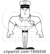 Poster, Art Print Of Black And White Surprised Buff Male Police Officer