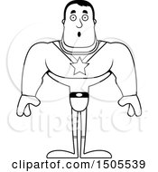 Clipart Of A Black And White Surprised Buff Male Super Hero Royalty Free Vector Illustration