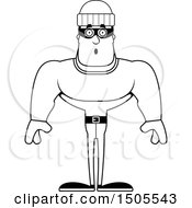 Clipart Of A Black And White Surprised Buff Male Robber Royalty Free Vector Illustration