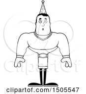 Clipart Of A Black And White Surprised Buff Male Wizard Royalty Free Vector Illustration