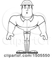 Clipart Of A Black And White Surprised Buff Male Zookeeper Royalty Free Vector Illustration