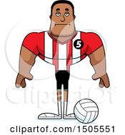Clipart Of A Bored Buff African American Male Volleyball Player Royalty Free Vector Illustration