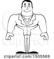 Clipart Of A Black And White Happy Buff Male Royalty Free Vector Illustration