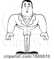 Clipart Of A Black And White Surprised Buff Male Royalty Free Vector Illustration