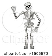 Poster, Art Print Of Cartoon Human Skeleton Waving
