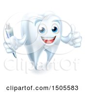 Poster, Art Print Of Tooth Mascot Character Holding A Toothbrush And Giving A Thumb Up
