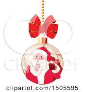 Clipart Of A Santa Claus Christmas Bauble Royalty Free Vector Illustration