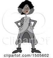 Clipart Of A Black Female Super Hero Standing With Her Hands On Her Hips Royalty Free Vector Illustration