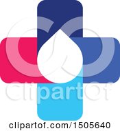 Clipart Of A Medical Cross Water Drop Design Royalty Free Vector Illustration