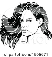 Poster, Art Print Of Black And White Woman With Long Hair