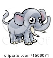 Poster, Art Print Of Happy Elephant With Tusks