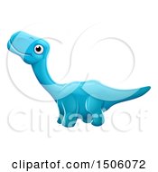 Poster, Art Print Of Blue Apatosaurus Dino