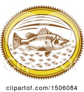 Poster, Art Print Of Saltwater Barramundi Fish In An Oval